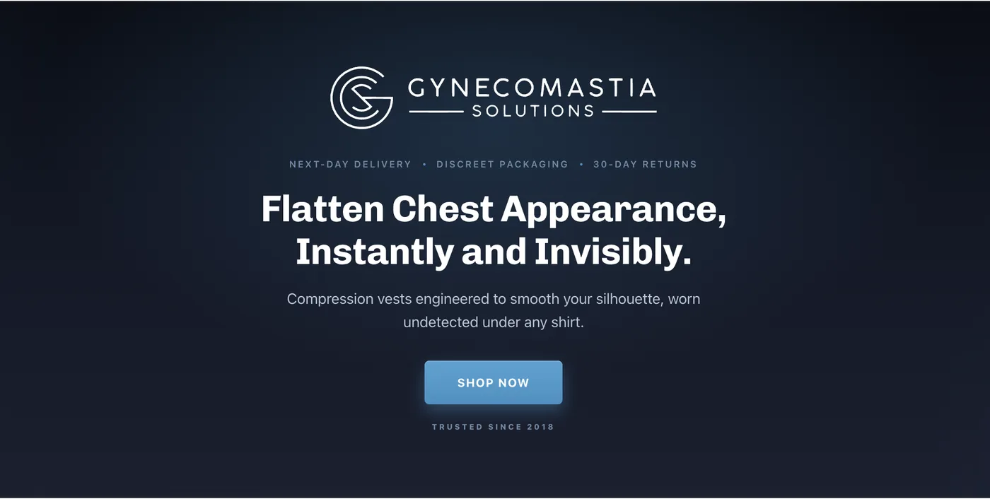 Gynecomastia Solutions website homepage